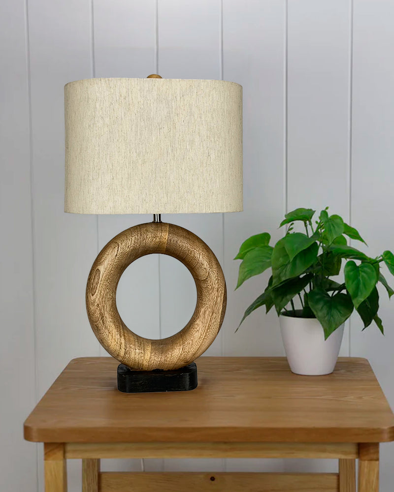 LAMPARA DE MESA ACABADO DE MADERA