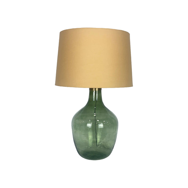 LAMPARA DE MESA CON BASE DE VIDRIO