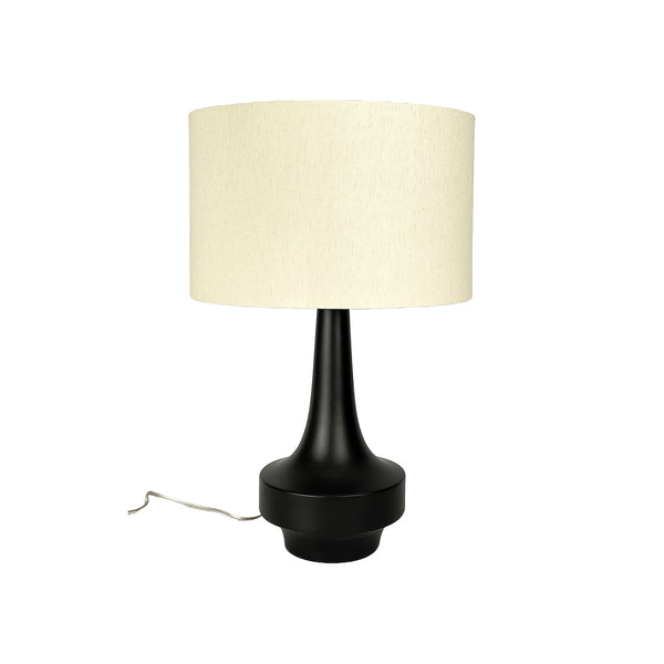 LAMPARA DE MESA ACABADO DE MADERA NEGRA