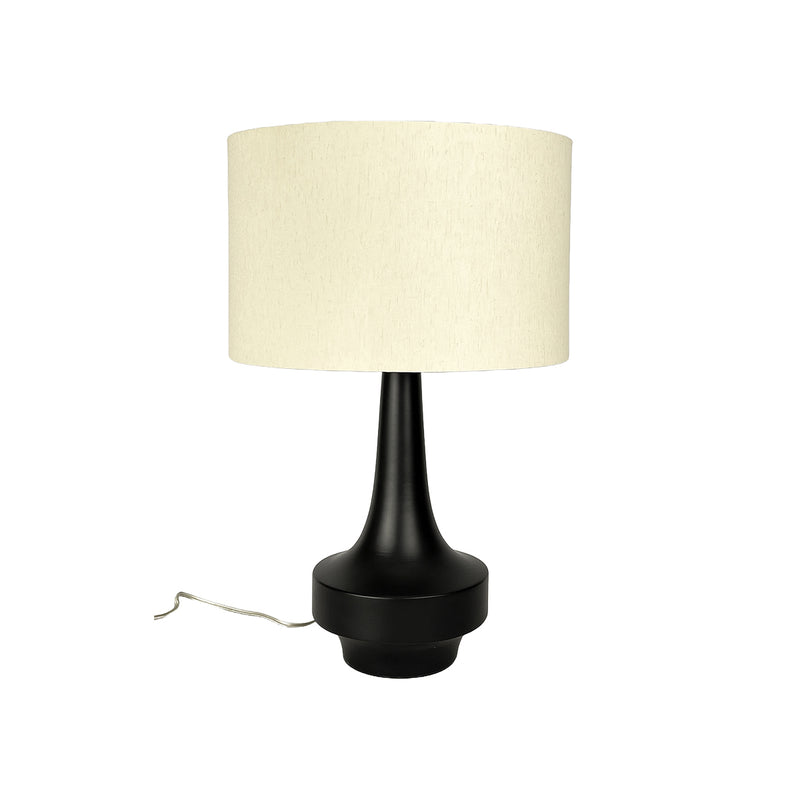 LAMPARA DE MESA ACABADO DE MADERA NEGRA