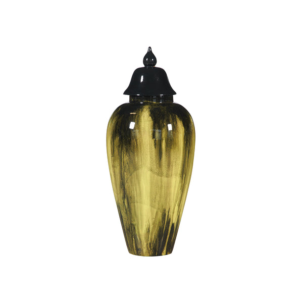 ***YELLOW GRADIENT CAPPED WOODEN URN