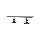 MESA DE COMEDOR DE PINO RECTANGULAR CON DOBLE PEDESTAL