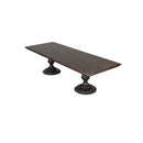 MESA DE COMEDOR DE PINO RECTANGULAR CON DOBLE PEDESTAL