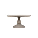 MESA DE COMEDOR REDONDA CON PEDESTAL LABRADO EN PINO