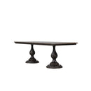 MESA DE COMEDOR DE PINO RECTANGULAR CON DOBLE PEDESTAL