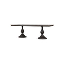 MESA DE COMEDOR DE PINO RECTANGULAR CON DOBLE PEDESTAL