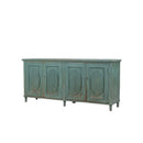 BUFETERA DE PINO VERDE CON 4 PUERTAS DE OVALOS TALLADOS