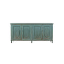 BUFETERA DE PINO VERDE CON 4 PUERTAS DE OVALOS TALLADOS