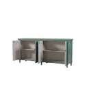BUFETERA DE PINO VERDE CON 4 PUERTAS DE OVALOS TALLADOS
