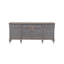 BUFETERA DE PINO DE LINEA CLASICA CON 4 PUERTAS Y 4 GAVETAS