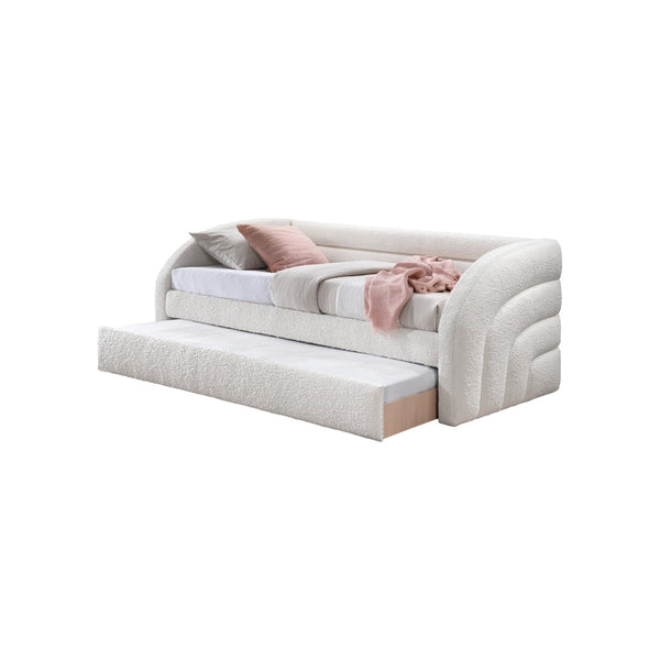 DAY BED GLENA CON TRUNDLE EN TELA BLANCA