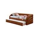 DAY BED GLENA CON TRUNDLE EN TELA MARRON