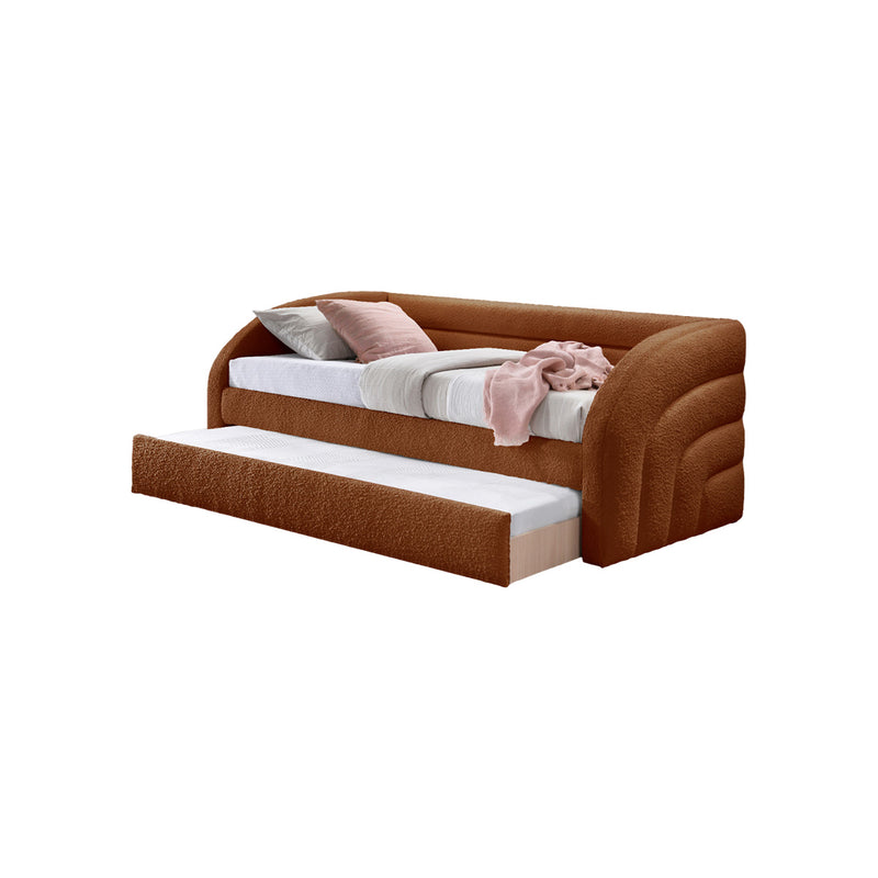 DAY BED GLENA CON TRUNDLE EN TELA MARRON