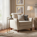 MESA LATERAL DORADA CON TOPE ESTILO MARMOL