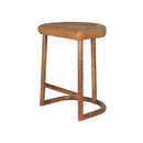TABURETE CON FRENTE DE PIEL CAMEL