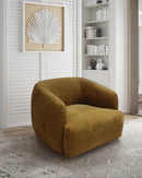 BUTACA ESTACIONARIA EN TELA MOSTAZA