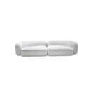 SOFA ESTACIONARIO DE CUATRO ASIENTOS EN TELA BLANCA TEXTURIZADA