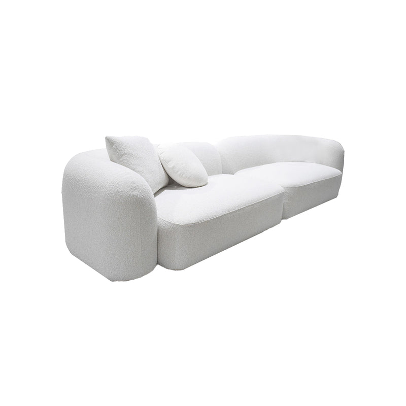 SOFA ESTACIONARIO DE CUATRO ASIENTOS EN TELA OFF WHITE