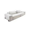 SOFA ESTACIONARIO DE CUATRO ASIENTOS EN TELA TEXTURIZADA BEIGE