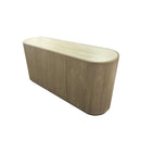 BUFETERA CON TOPE ESTILO MARMOL Y BASE ACABADO DE MADERA