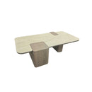 MESA DE CENTRO TOPE ESTILO MARMOL Y BASE ACABADO DE  MADERA
