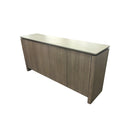 BUFETERA CON TOPE ESTILO MARMOL Y BASE ACABADO DE MADERA