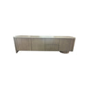 MESA DE TV TOPE ESTILO MARMOL Y BASE ACABADO DE MADERA