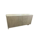 BUFETERA CON TOPE ESTILO MARMOL Y BASE ACABADO DE MADERA