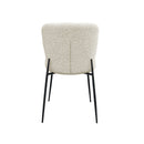 SILLA DE COMEDOR EN TELA BEIGE CON PATAS NEGRAS