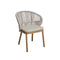 SILLA DE COMEDOR JUMBO EN TELA Y CUERDA BEIGE CON PATAS DE ACABADO EN MADERA
