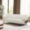 SOFA DE 2 ASIENTOS EN TELA BEIGE Y PATAS MARRONES