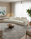 SOFA SECCIONAL ESTACIONARIO EN TELA BEIGE