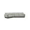 SOFA SECCIONAL ESTACIONARIO CON FRENTE DE PIEL GRIS