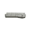 SOFA SECCIONAL ESTACIONARIO CON FRENTE DE PIEL GRIS