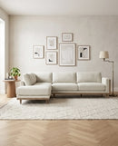 SOFA SECCIONAL ESTACIONARIO EN TELA BEIGE