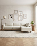 SOFA SECCIONAL ESTACIONARIO EN TELA BEIGE
