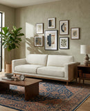 SOFA ESTACIONARIO DE CUATRO ASIENTOS EN TELA BEIGE