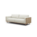 SOFA ESTACIONARIO DE CUATRO ASIENTOS EN TELA BEIGE