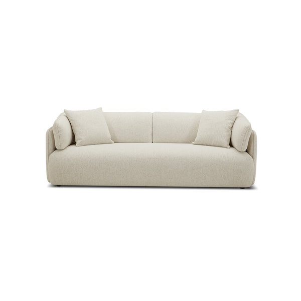 SOFA ESTACIONARIO DE CUATRO ASIENTOS EN TELA BEIGE