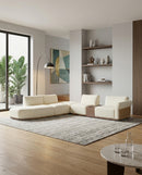 SOFA SECCIONAL ESTACIONARIO EN TELA BEIGE