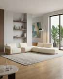 SOFA SECCIONAL ESTACIONARIO EN TELA BEIGE
