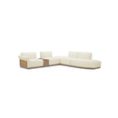SOFA SECCIONAL ESTACIONARIO EN TELA BEIGE