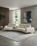 SOFA SECCIONAL ESTACIONARIO EN TELA BEIGE