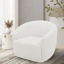 BUTACA GIRATORIA EN TELA BLANCA