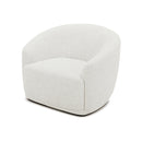 BUTACA GIRATORIA EN TELA BLANCA