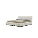 CAMA KING EN TELA BEIGE