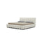 CAMA KING EN TELA BEIGE