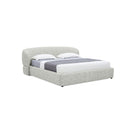 CAMA KING EN TELA GRIS