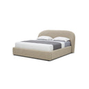 CAMA KING EN TELA TEXTURIZADA MARRON