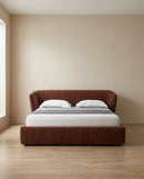CAMA KING EN TELA BORGOÑA